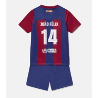 Barcelona Joao Felix #14 Hjemme Trøje Børn 2023-24 Kortærmet (+ Korte bukser)